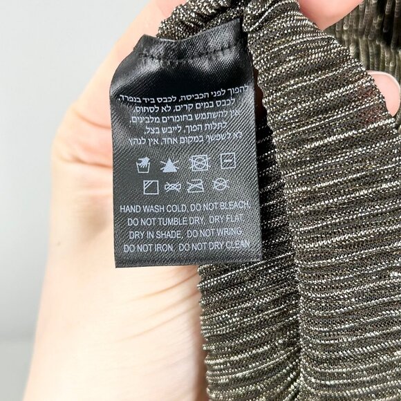 NWT Sabina Musayev Ray Tie Shoulder Metallic Tiered Maxi Dress - Picture 11 of 11